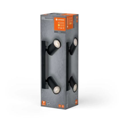Ledvance - LED zidni reflektor OCTAGON 2xGU10/3,4W/230V 2700K crna