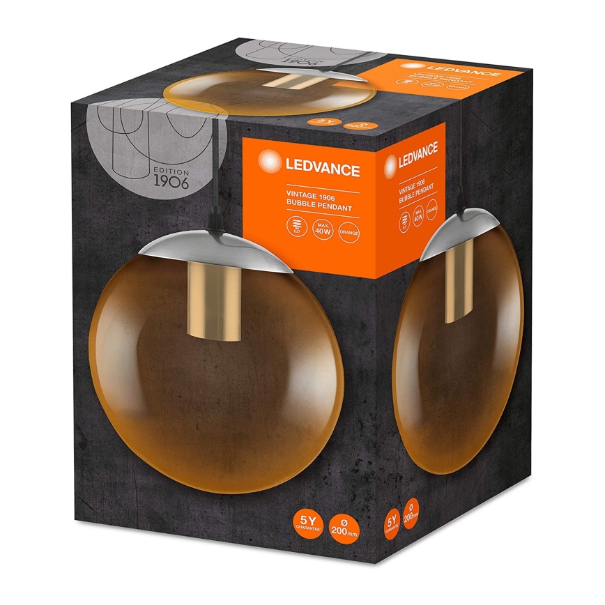 Ledvance - Luster na sajli BUBBLE 1xE27/40W/230V narančasta pr. 20 cm