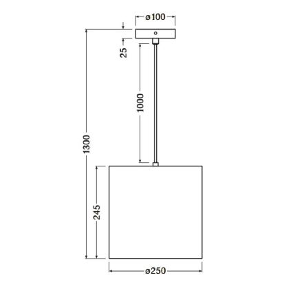 Ledvance - Luster na sajli DECOR CARDBOARD 1xE27/15W/230V pr. 25 cm