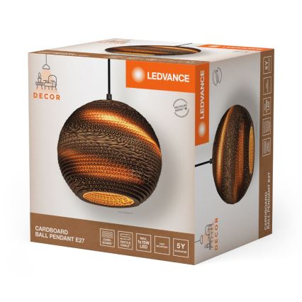 Ledvance - Luster na sajli DECOR CARDBOARD 1xE27/15W/230V pr. 26 cm