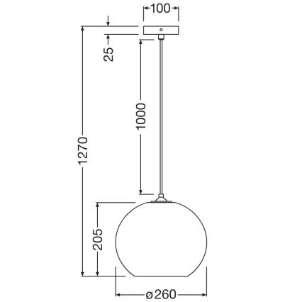 Ledvance - Luster na sajli DECOR CARDBOARD 1xE27/15W/230V pr. 26 cm