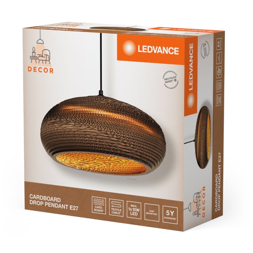 Ledvance - Luster na sajli DECOR CARDBOARD 1xE27/15W/230V pr. 40 cm