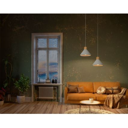 Ledvance - Luster na sajli DECOR CONCRETE 1xE27/15W/230V pr. 22 cm beton siva