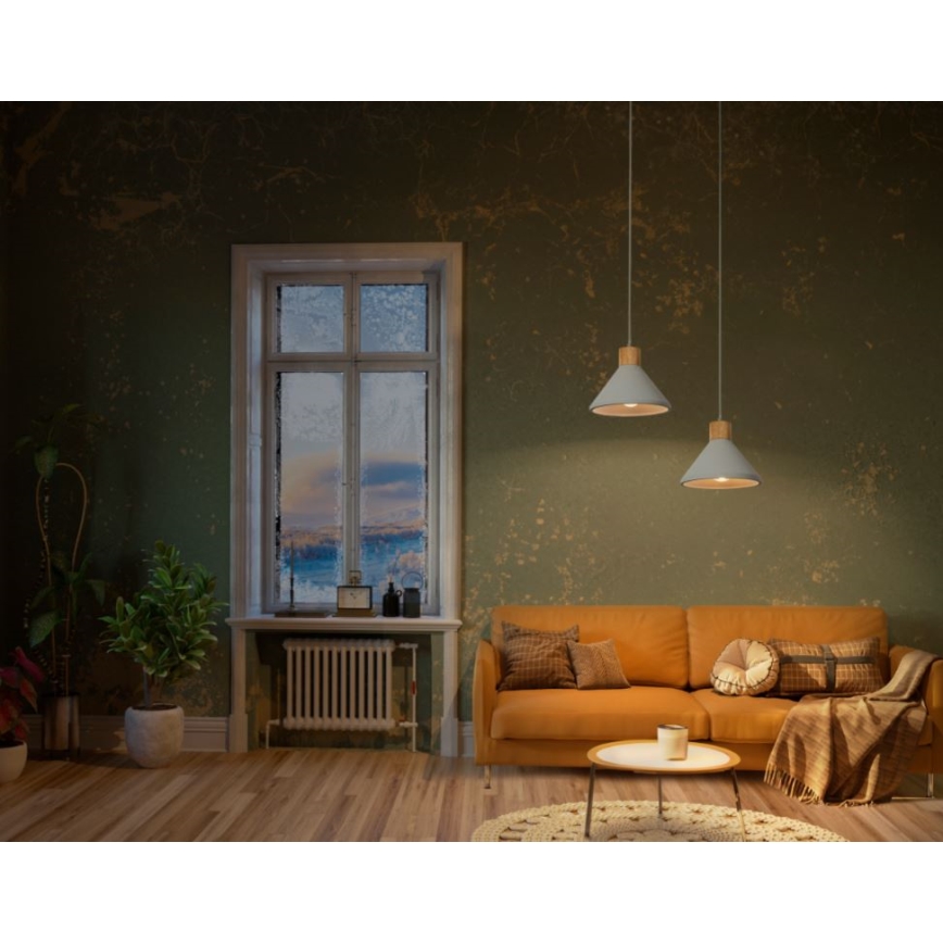 Ledvance - Luster na sajli DECOR CONCRETE 1xE27/15W/230V pr. 22 cm beton siva