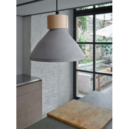 Ledvance - Luster na sajli DECOR CONCRETE 1xE27/15W/230V pr. 22 cm beton siva