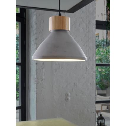 Ledvance - Luster na sajli DECOR CONCRETE 1xE27/15W/230V pr. 22 cm beton siva