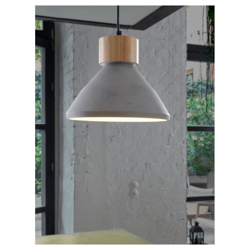 Ledvance - Luster na sajli DECOR CONCRETE 1xE27/15W/230V pr. 22 cm beton siva