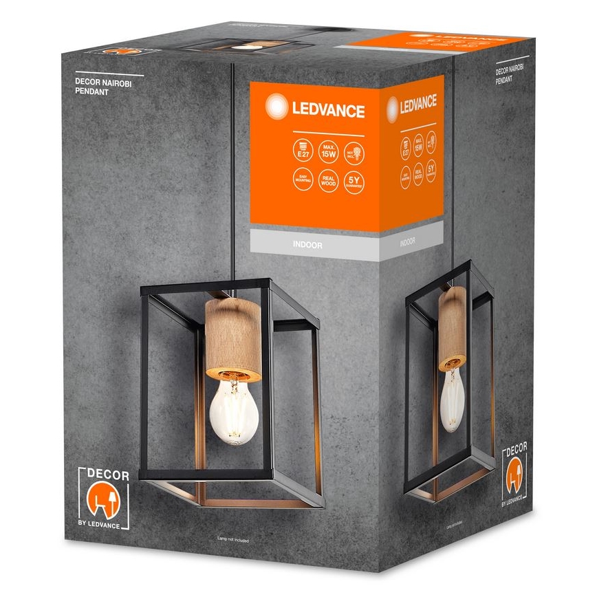 Ledvance - Luster na sajli DECOR NAIROBI 1xE27/15W/230V kaučukovac
