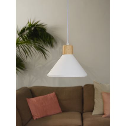 Ledvance - Luster na sajli DECOR PLASTER 1xE27/25W/230V pr. 22 cm gips bijela