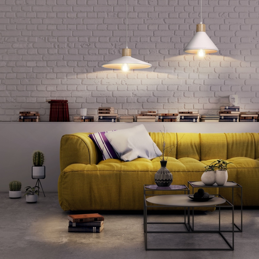 Ledvance - Luster na sajli DECOR PLASTER 1xE27/25W/230V pr. 22 cm gips bijela