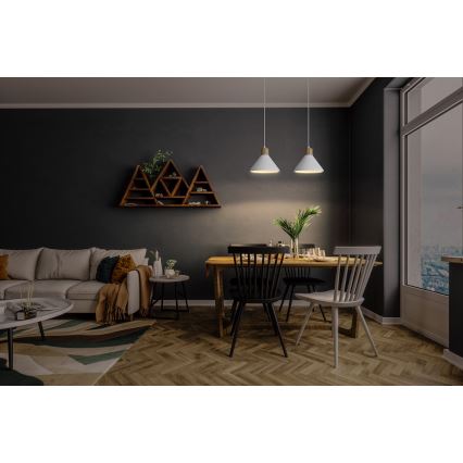 Ledvance - Luster na sajli DECOR PLASTER 1xE27/25W/230V pr. 22 cm gips bijela