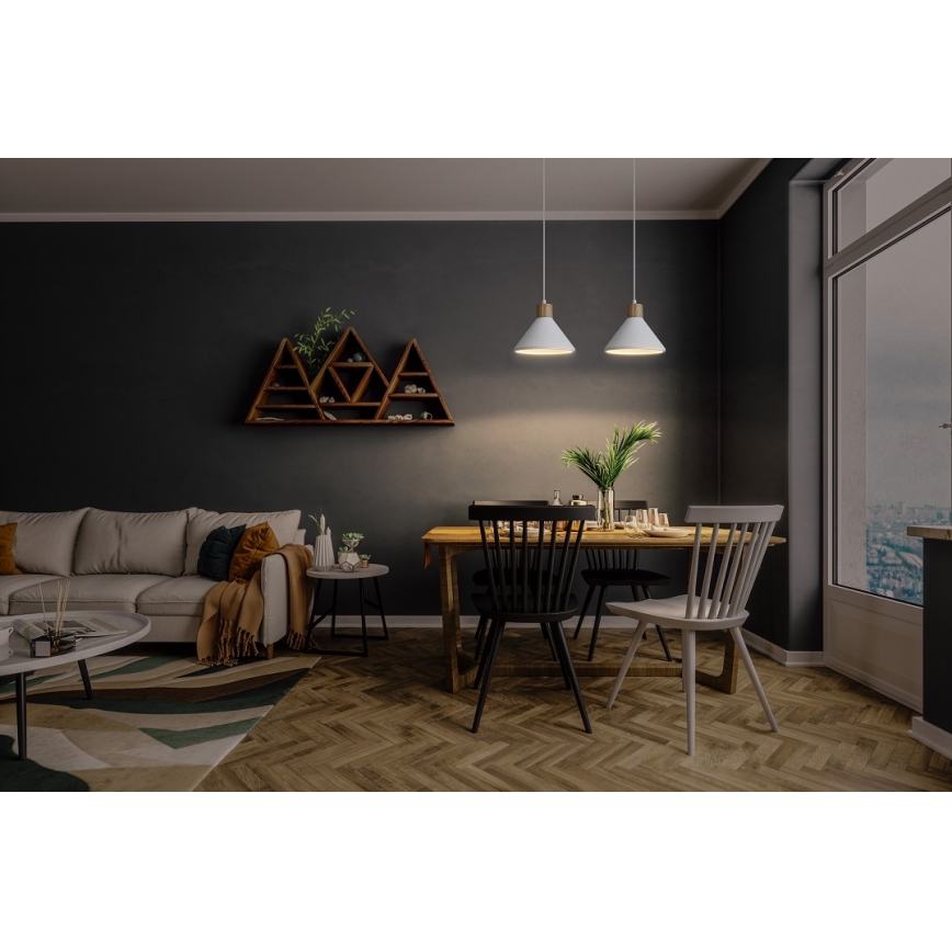 Ledvance - Luster na sajli DECOR PLASTER 1xE27/25W/230V pr. 22 cm gips bijela