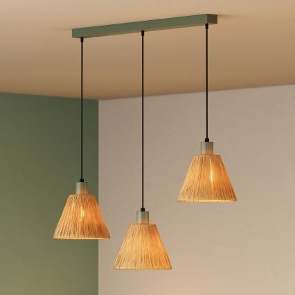 Ledvance - Luster na sajli DECOR RAFFIA 3xE27/15W/230V rafija