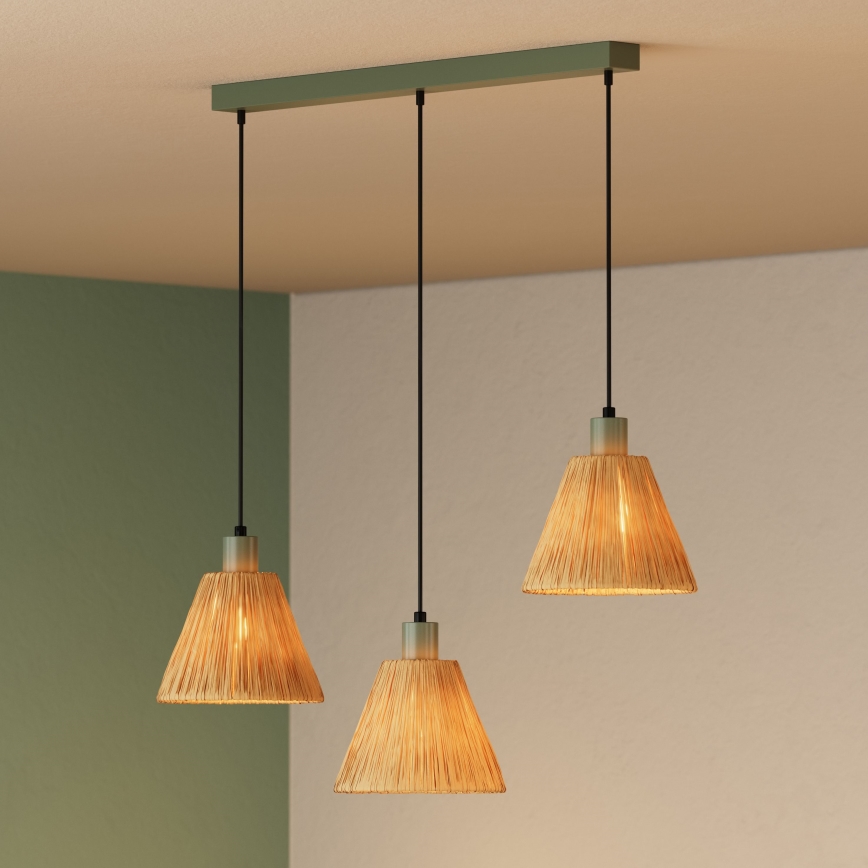 Ledvance - Luster na sajli DECOR RAFFIA 3xE27/15W/230V rafija
