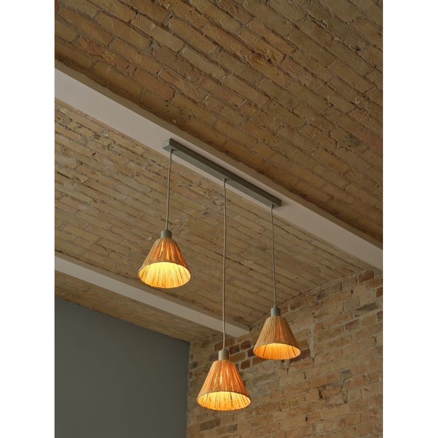 Ledvance - Luster na sajli DECOR RAFFIA 3xE27/15W/230V rafija