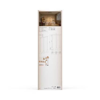 Ledvance - Luster na sajli DECOR RAFFIA 3xE27/15W/230V rafija