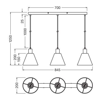 Ledvance - Luster na sajli DECOR RAFFIA 3xE27/15W/230V rafija
