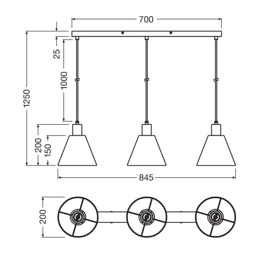 Ledvance - Luster na sajli DECOR RAFFIA 3xE27/15W/230V rafija