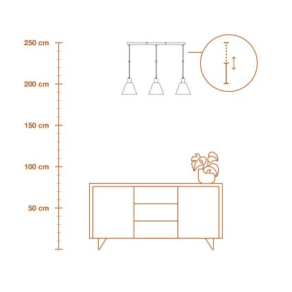 Ledvance - Luster na sajli DECOR RAFFIA 3xE27/15W/230V rafija