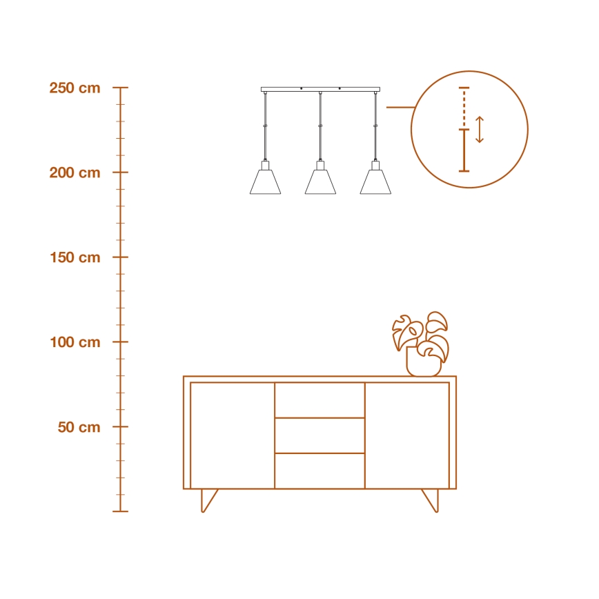 Ledvance - Luster na sajli DECOR RAFFIA 3xE27/15W/230V rafija