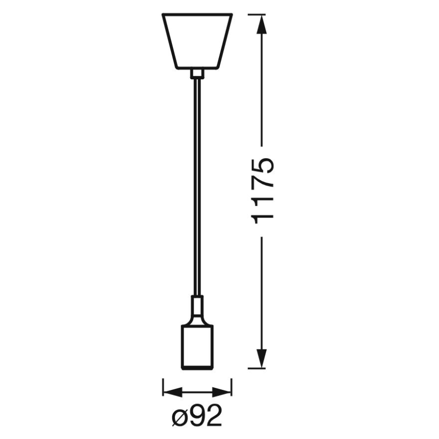 Ledvance - Luster na sajli PENDULUM BELL 1xE27/15W/230V crna