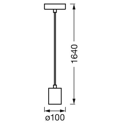 Ledvance - Luster na sajli PENDULUM ROUND 1xE27/15W/230V crna