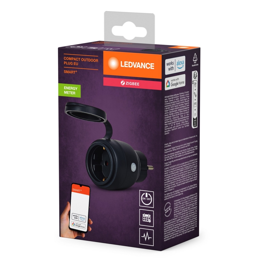 Ledvance - Pametna vanjska utičnica SMART+ 3680W/230V/Tip F/SCHUKO 16A IP44 crna