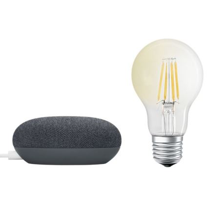 Ledvance - Pametni zvučnik Google Nest Mini + LED Prigušiva žarulja SMART+ A60 E27/6,5W/230V 2700K