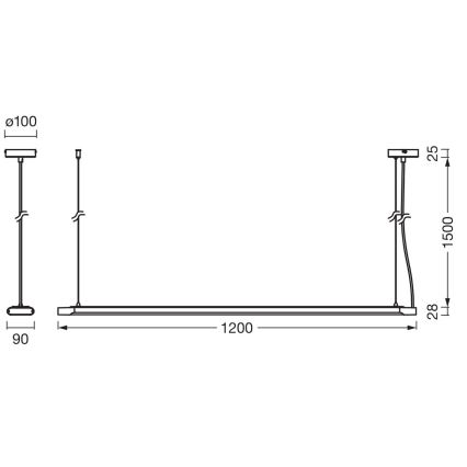 Ledvance - Prigušiva viseća LED svjetiljka OFFICE LINE LED/40W/230V