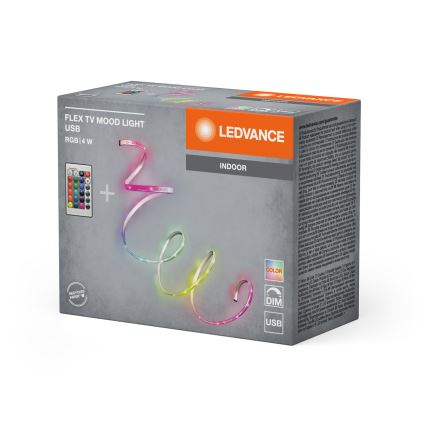 Ledvance - LED RGB traka s prigušivanjem FLEX TV MOOD 1m LED/4W/5V + daljinski upravljač