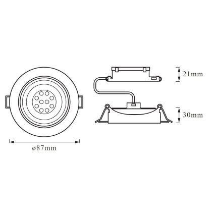 Ledvance - SET 3x LED Prigušiva ugradbena svjetiljka SIMPLE LED/4,9W/230V