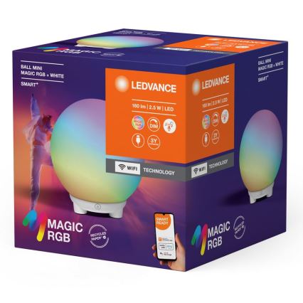 Ledvance - LED RGBW punjiva stolna lampa s prigušivanjem SMART+ MAGIC LED/2,5W/5V 2200-6500K Wi-Fi