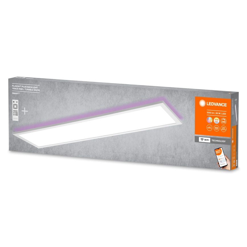 Ledvance - LED RGBW panel s mogućnošću prigušivanja SMART+ PLANON LED/30W/230V 3000-6500K Wi-Fi 100x25 cm + daljinski upravljač