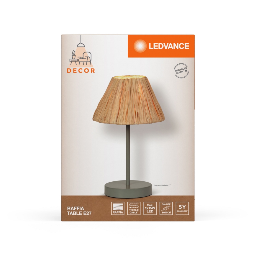 Ledvance - Stolna lampa DECOR RAFFIA 1xE27/15W/230V rafija