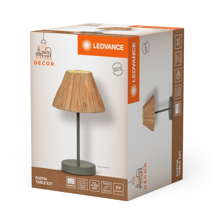 Ledvance - Stolna lampa DECOR RAFFIA 1xE27/15W/230V rafija