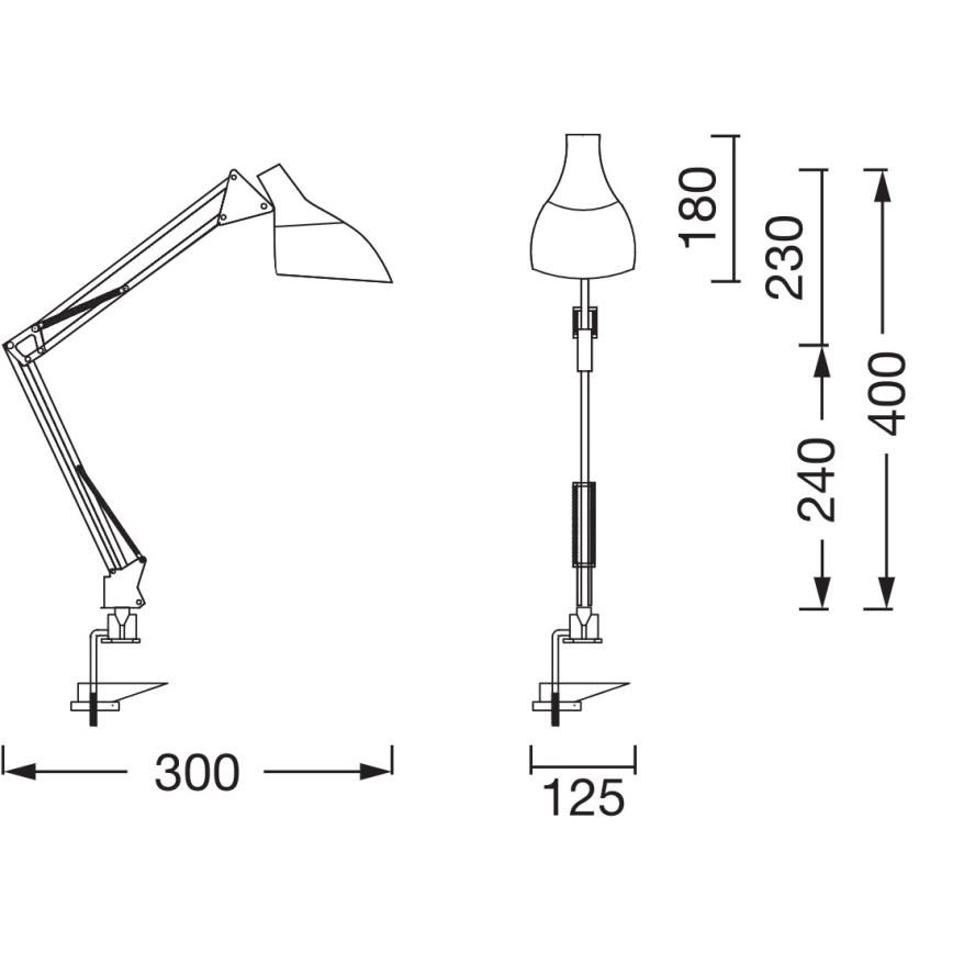 Ledvance - Stolna lampa s držačem OFFICE LINE 1xE27/11W/230V crna