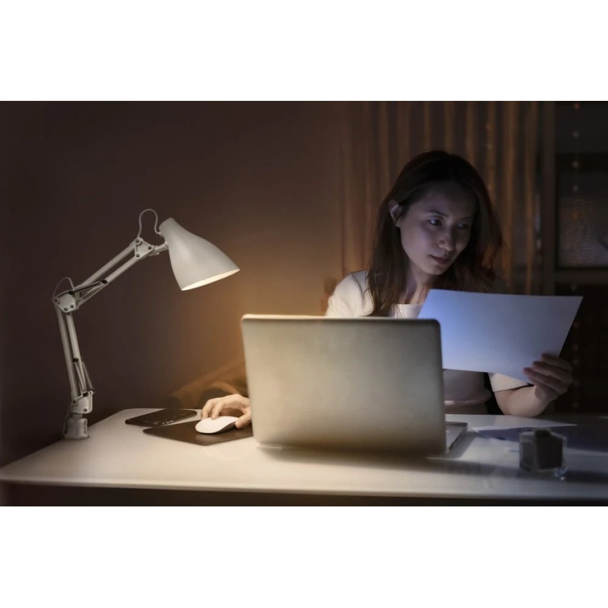 Ledvance - Stolna lampa s držačem PEAR 1xE27/11W/230V bijela