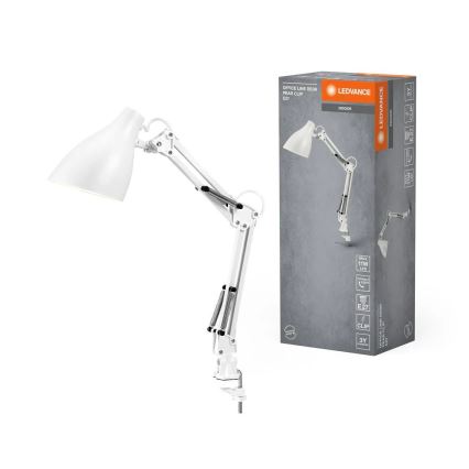 Ledvance - Stolna lampa sa stezaljkom PEAR 1xE27/11W/230V bijela