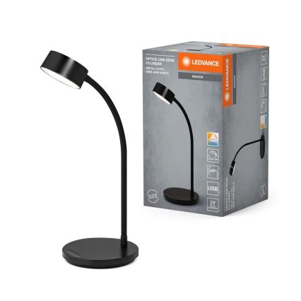 Ledvance - LED dimabilna dodirna stolna lampa OFFICE LED/4,8W/5V 3000-6500K crna