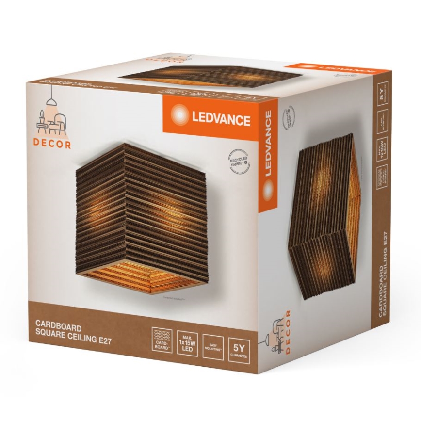 Ledvance - Stropna svjetiljka DECOR CARDBOARD 1xE27/15W/230V 25x25 cm