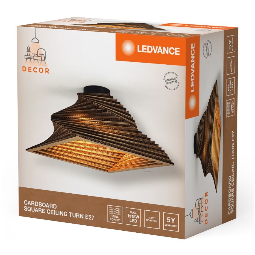 Ledvance - Stropna svjetiljka DECOR CARDBOARD 1xE27/15W/230V 40x40 cm