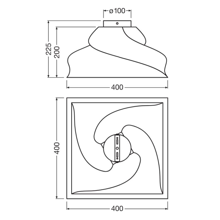 Ledvance - Stropna svjetiljka DECOR CARDBOARD 1xE27/15W/230V 40x40 cm