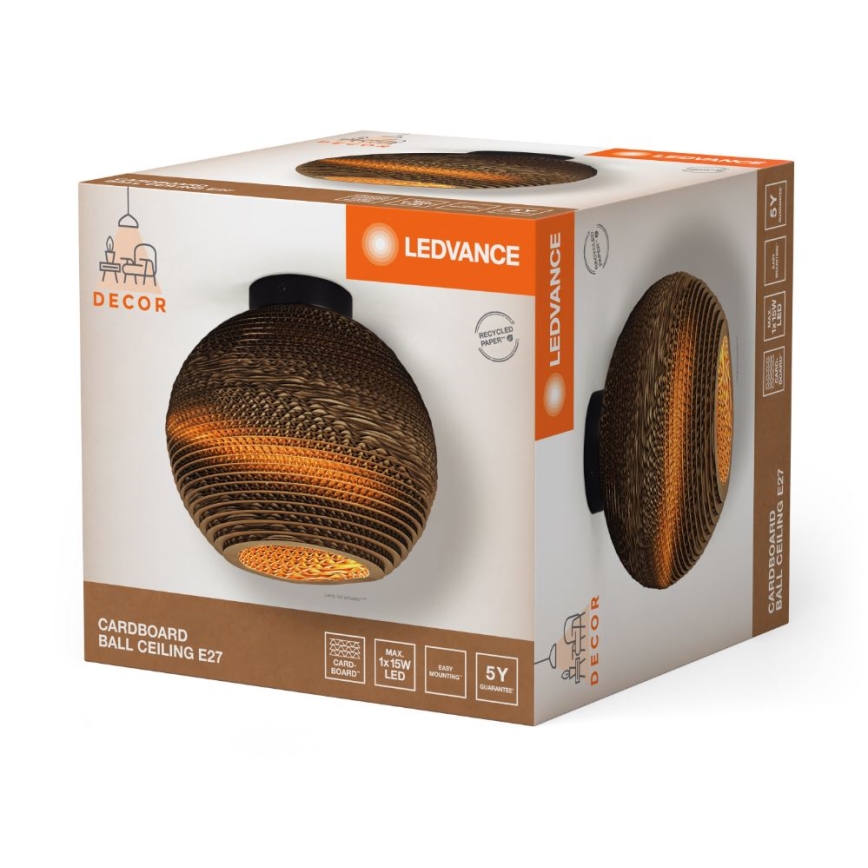 Ledvance - Stropna svjetiljka DECOR CARDBOARD 1xE27/15W/230V pr. 26 cm