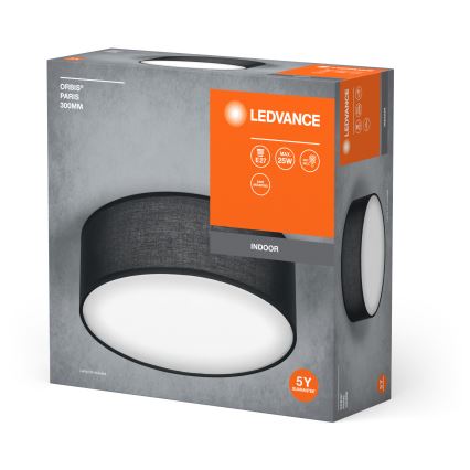 Ledvance - Stropna svjetiljka ORBIS PARIS 1xE27/25W/230V crna
