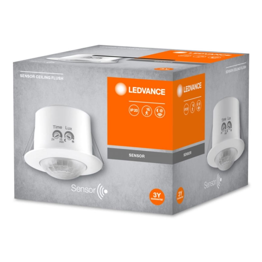 Ledvance - Ugradbeni infracrveni senzor pokreta FLUSH 230V bijela