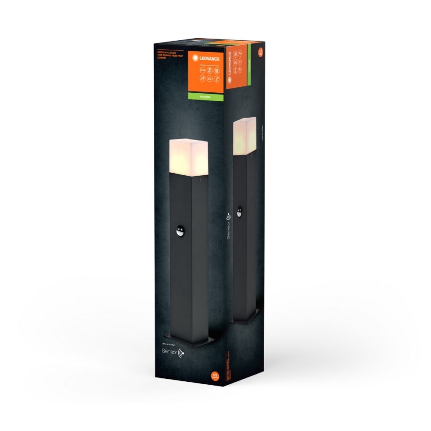 Ledvance - Vanjska lampa sa senzorom FIGO SQUARE 1xE27/20W/230V IP44