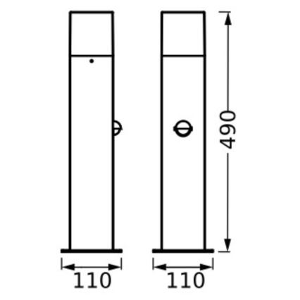 Ledvance - Vanjska lampa sa senzorom FIGO SQUARE 1xE27/20W/230V IP44