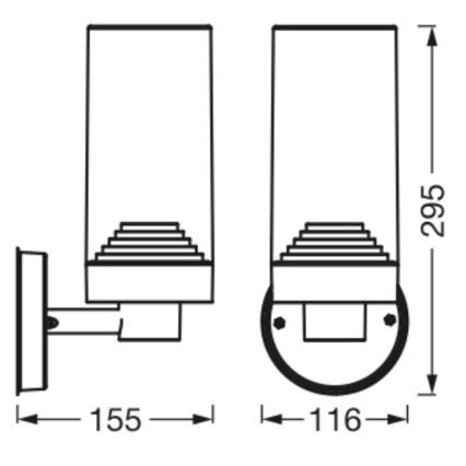 Ledvance - Vanjska zidna svjetiljka AMBER 1xE27/20W/230V IP44