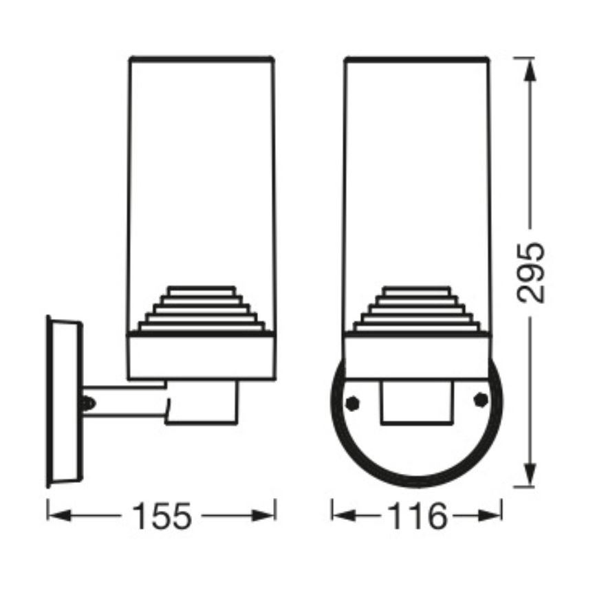 Ledvance - Vanjska zidna svjetiljka AMBER 1xE27/20W/230V IP44