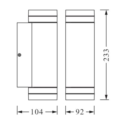 Ledvance - Vanjska zidna svjetiljka BEAM 2xGU10/35W/230V IP44